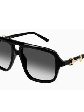 NEW GUCCI GG2052S-007 BLACK GOLD SUNGLASSES 55-16-145